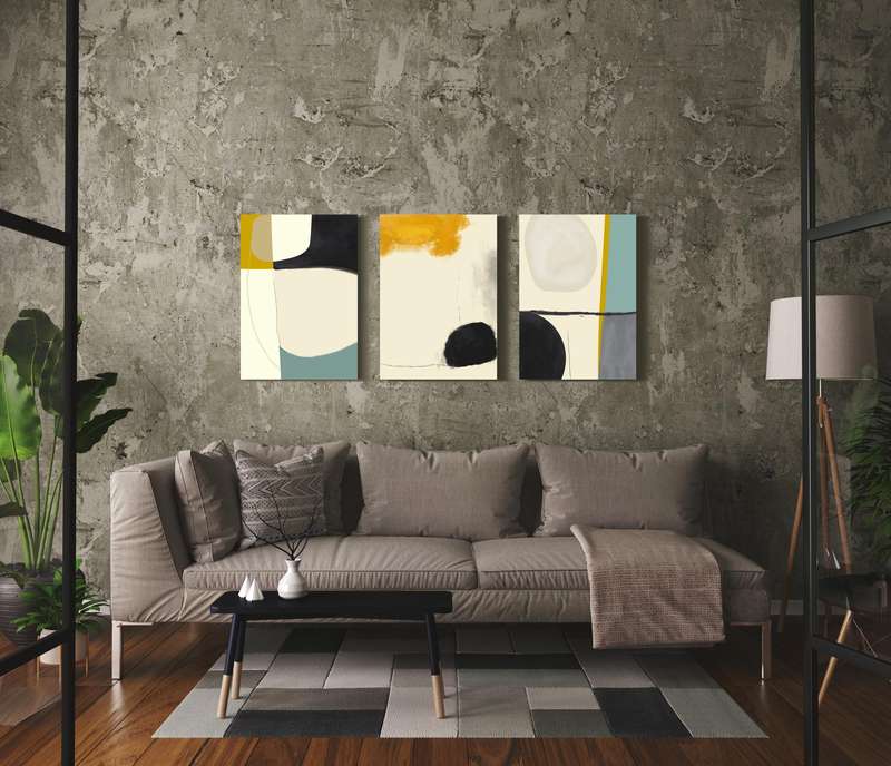 Abstract Art - Canvas Wall Art Set of 3 (A2 Size)