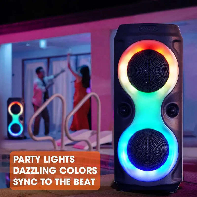 Kimiso QS-3628 LED Bluetooth Portable Party Speaker  Mic Input