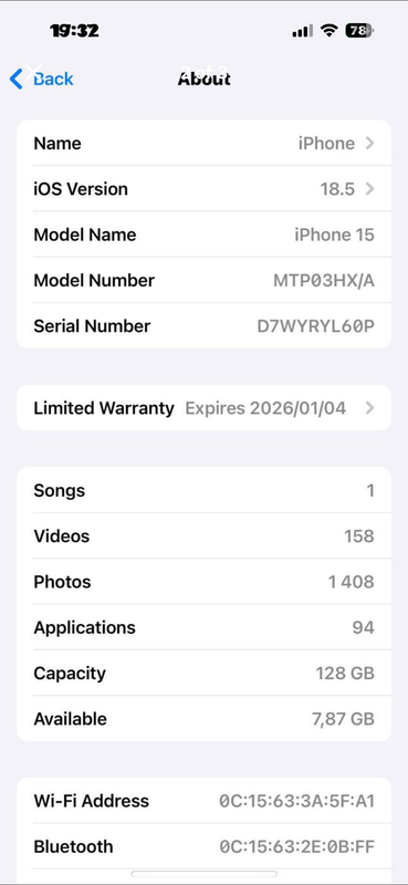 iPhone 15 128GB