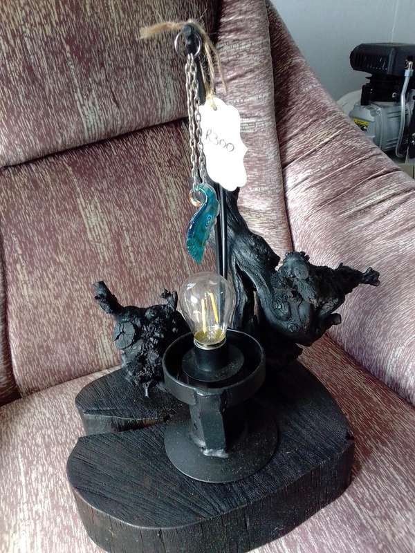 Wooden art lamp