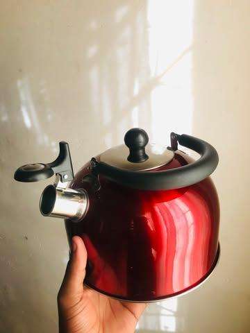 Red Stovetop Tea Kettle - Budget kitchenware - Functional and affordable - R150 Negotiable
