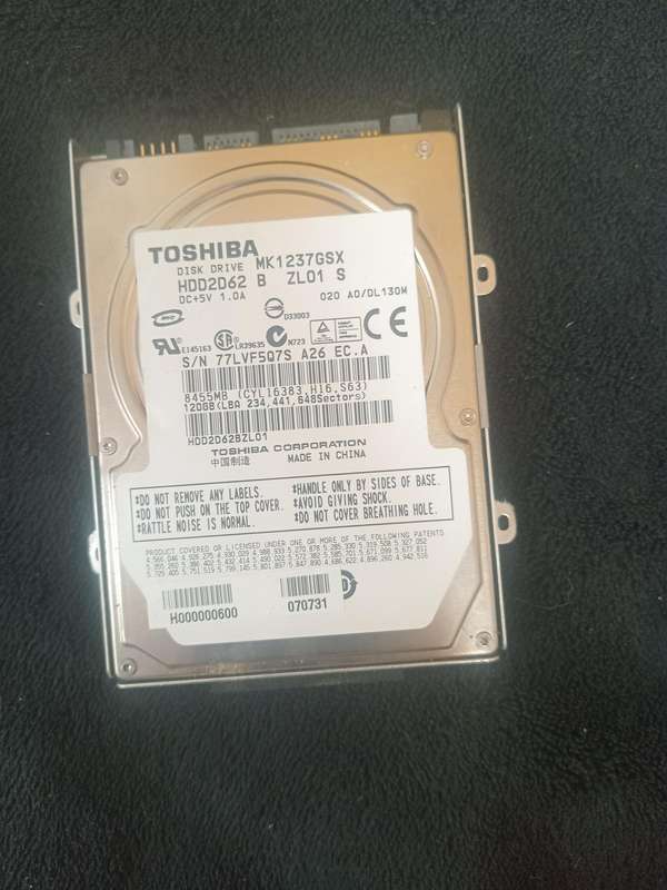 Toshiba hard drive hdd2d62 120gb