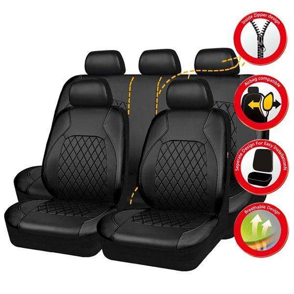 Car Seat Cover Set - ACA Leather - Quilted Universal Car Seat Protectors