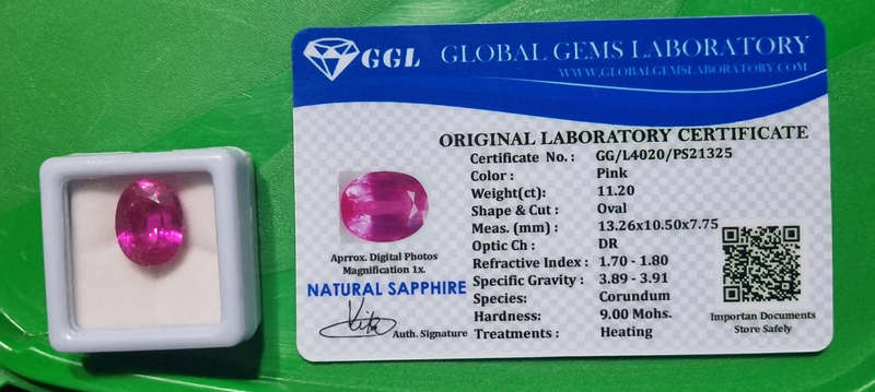 Gemstones whith certificate