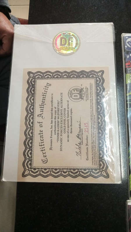 Comic book with certificate