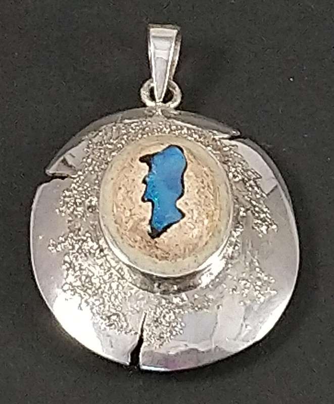 Handcrafted Natural Matrix Opal Gemstone Solid Sterling Silver Pendant