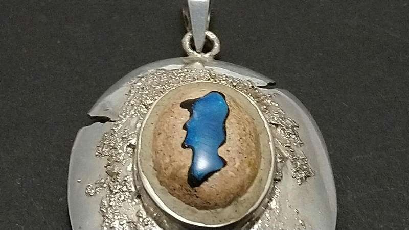 Handcrafted Natural Matrix Opal Gemstone Solid Sterling Silver Pendant