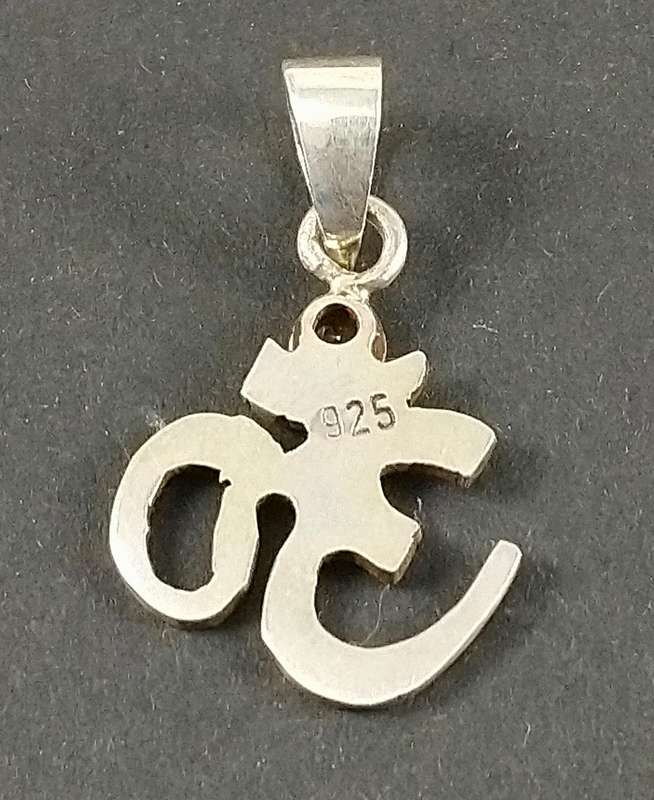 Handcrafted Solid Sterling Silver Om Pendant with Natural Citrine