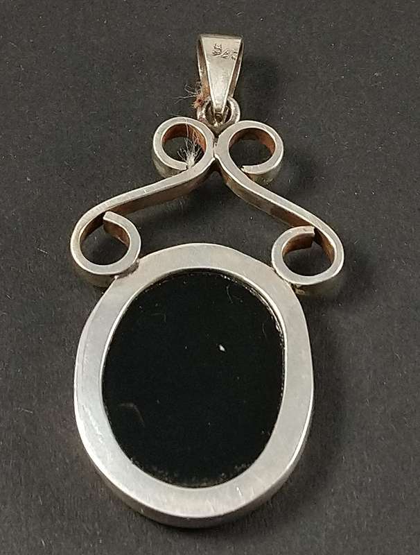Handcrafted Natural Onyx Gemstone Solid Sterling Silver Pendant