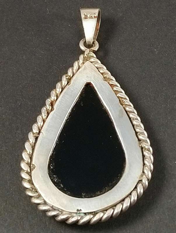 Handcrafted Natural Onyx Gemstone Solid Sterling Silver Pendant