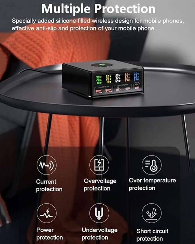 160W Wireless Super Fast Multi-Port Desktop Charging Station