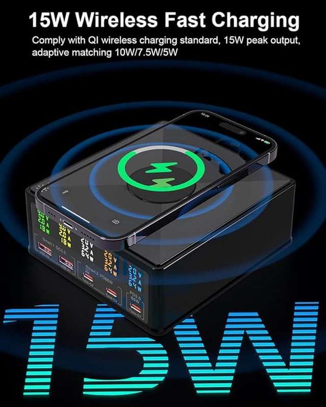 160W Wireless Super Fast Multi-Port Desktop Charging Station
