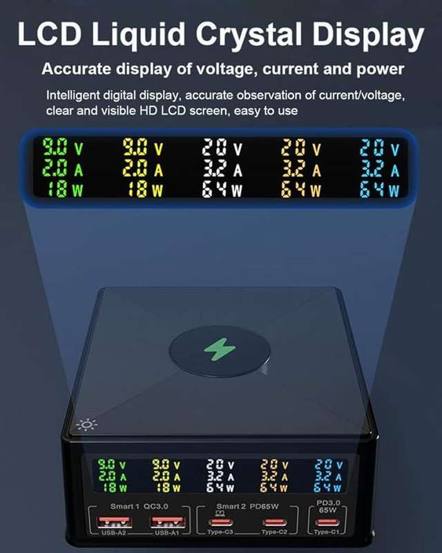 160W Wireless Super Fast Multi-Port Desktop Charging Station