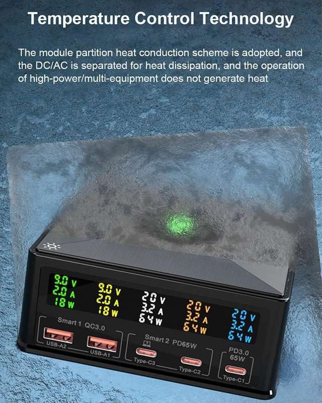 160W Wireless Super Fast Multi-Port Desktop Charging Station
