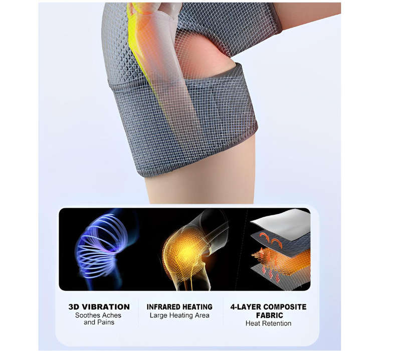 MDHL MD072 Wireless Knee Massager-Heat & Vibration, 5 Heat Levels, 3 Modes