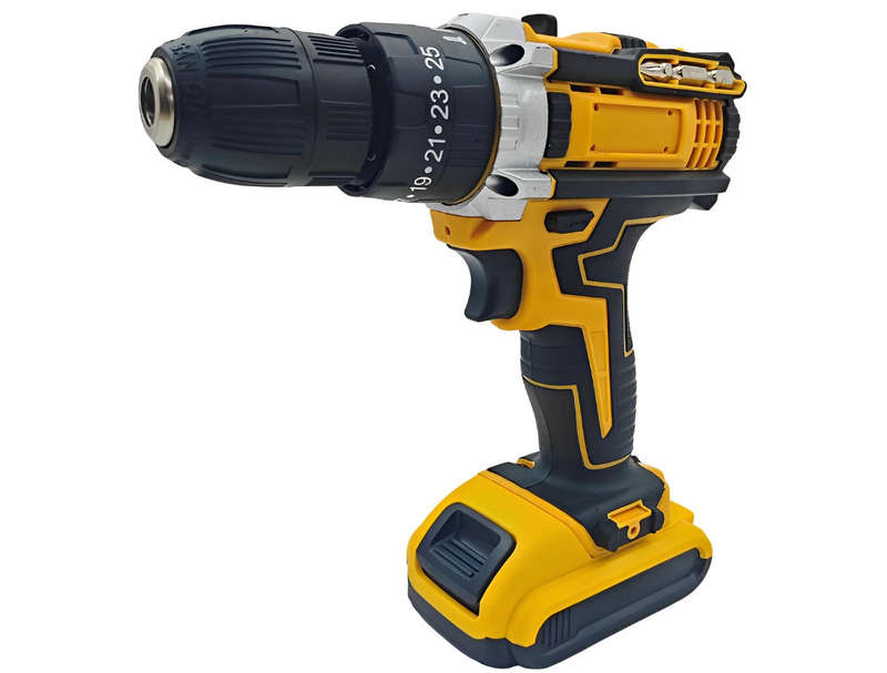 LDZ-001 21V Cordless Power Drill-2 Batteries, 25+3 Torque, 3/8" Chuck