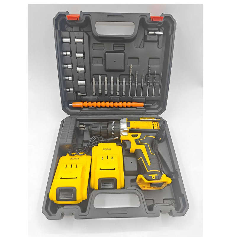 LDZ-001 21V Cordless Power Drill-2 Batteries, 25+3 Torque, 3/8" Chuck