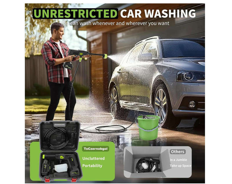 Cordless High-Pressure Power Washer 8088 with 6-in-1 Nozzle