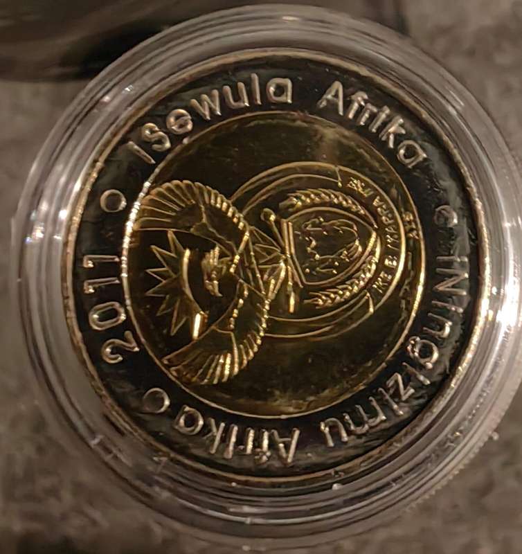 2011 South Africa 5 Rand  SARB 90 Years Anniversary Commemorative Coin