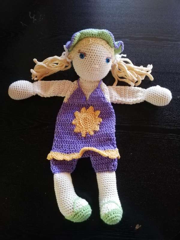 Crochet Comfort Cuddle  Attachment Doll - Purple Girl