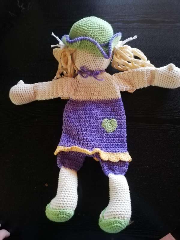 Crochet Comfort Cuddle  Attachment Doll - Purple Girl