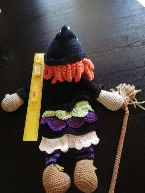 Crochet Comfort Cuddle  Attachment Doll - Witch and Cat Set with Accessories