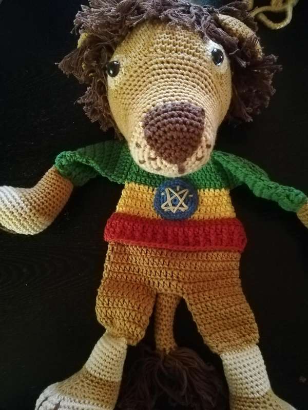 Crochet Comfort Cuddle  Attachment Doll - Lion