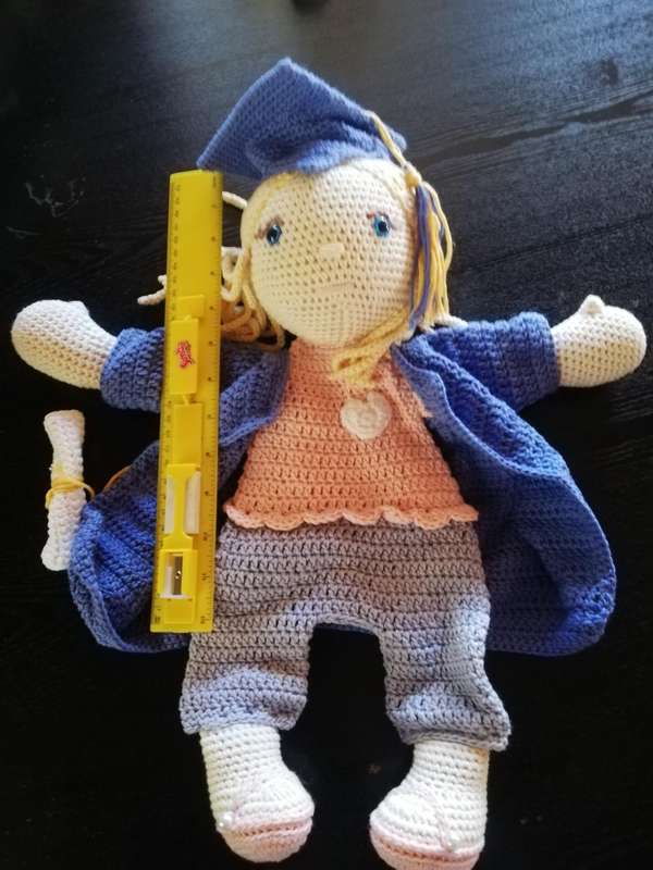 Crochet Comfort Cuddle  Attachment Doll - Graduation Girl
