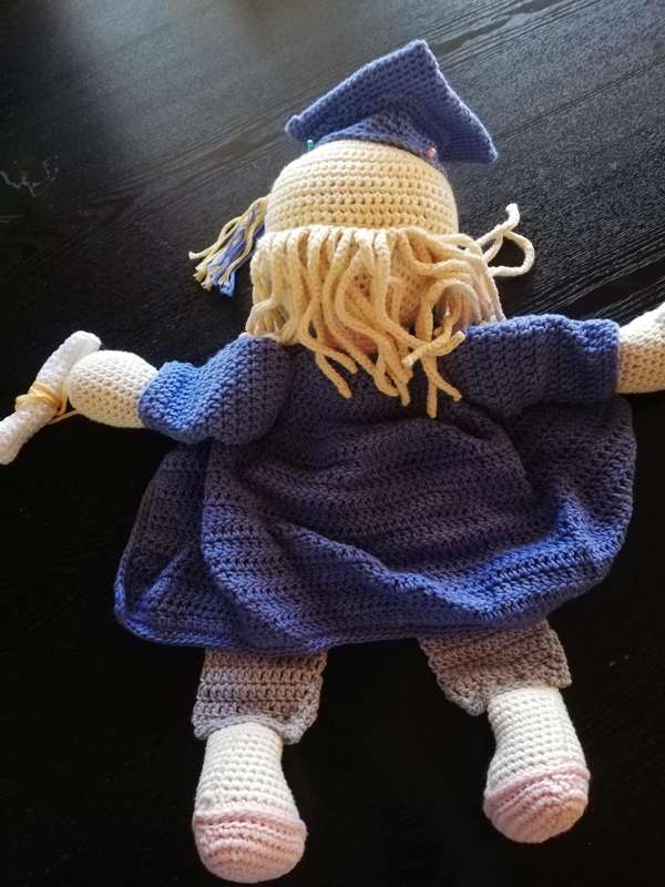 Crochet Comfort Cuddle  Attachment Doll - Graduation Girl