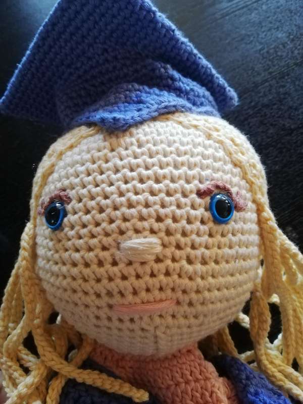 Crochet Comfort Cuddle  Attachment Doll - Graduation Girl