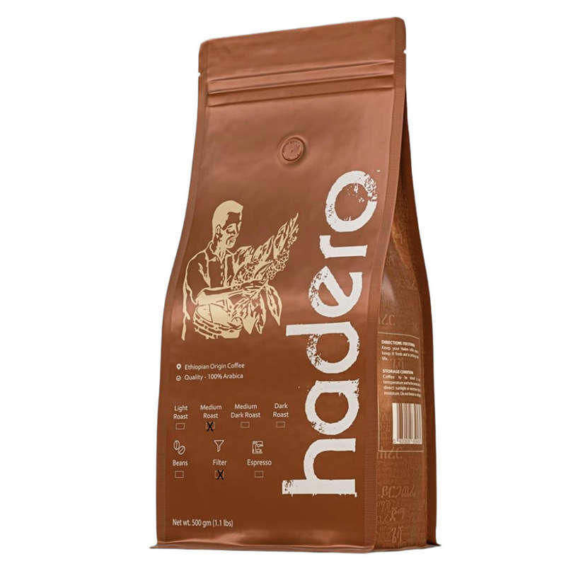 Hadero Ethiopian Gourmet Coffee - Single Origin 100% Arabica - Medium Roast - Filter Grounds 500g