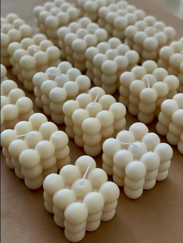 bubble cube candle