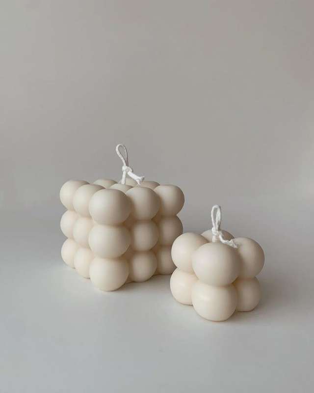 bubble cube candle