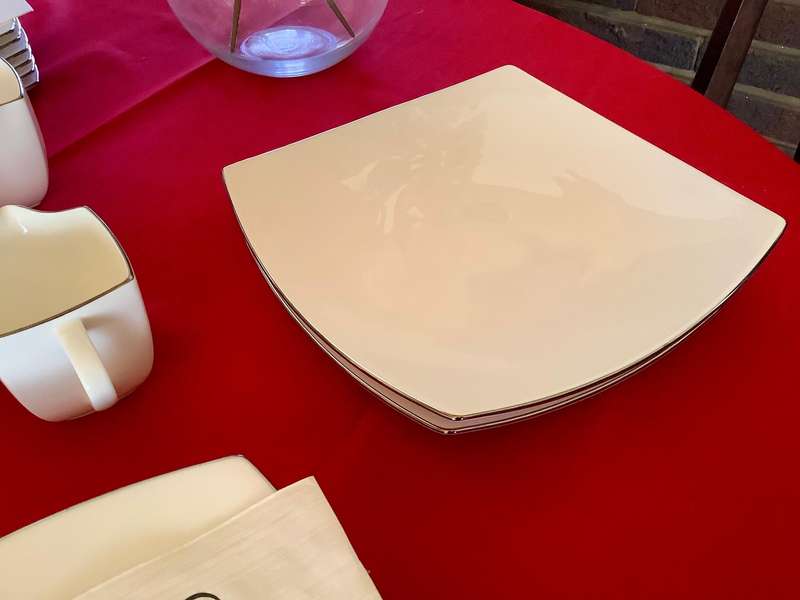 Mikasa Couture Platinum Bone China Tea Set  Full 30-Piece Collection (Unused, Pristine Condition)