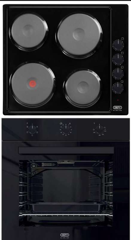 Defy DCB838E Slimeline Oven and Hob Box Set - 60cm Oven + 4 Plate Hob