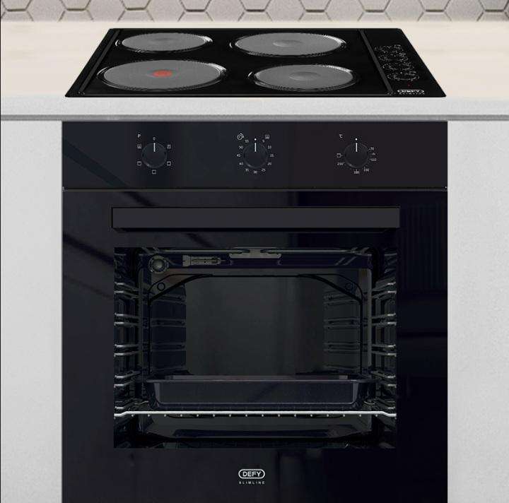 Defy DCB838E Slimeline Oven and Hob Box Set - 60cm Oven + 4 Plate Hob