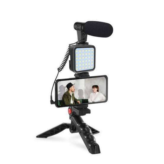 AY-49 Video Making Kit Tripod Kit (Black, Supports Up to 3 kg)