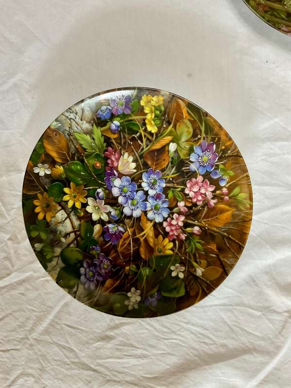 Vintage Collector Plate Set  Fürstenberg "Wilde Schönheiten" (6x German Botanical Porcelain)