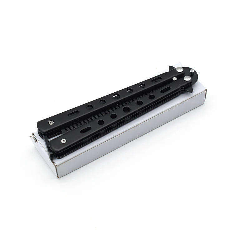 Butterfly Knife Comb  Black (All-Metal Design) Sleek Style. Solid Build. Safe Practice.