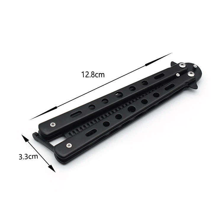 Butterfly Knife Comb  Black (All-Metal Design) Sleek Style. Solid Build. Safe Practice.
