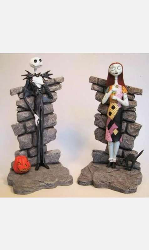 Nightmare Before Christmas Jack Skellington and Sally Bookends 2004