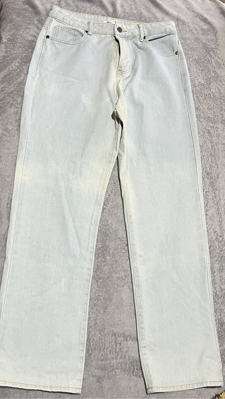 Light Blue Wash Denim jeans with butterfly print on the back