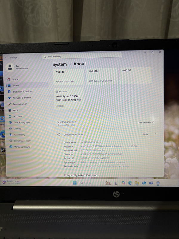 Hp ADM 5 ryzen