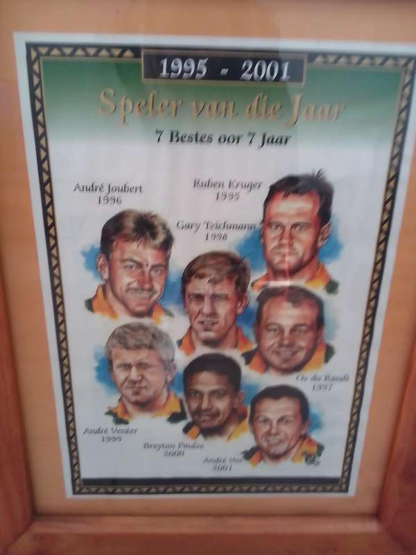 Springbok "Speler van die Jaar" Framed Tribute (19952001)