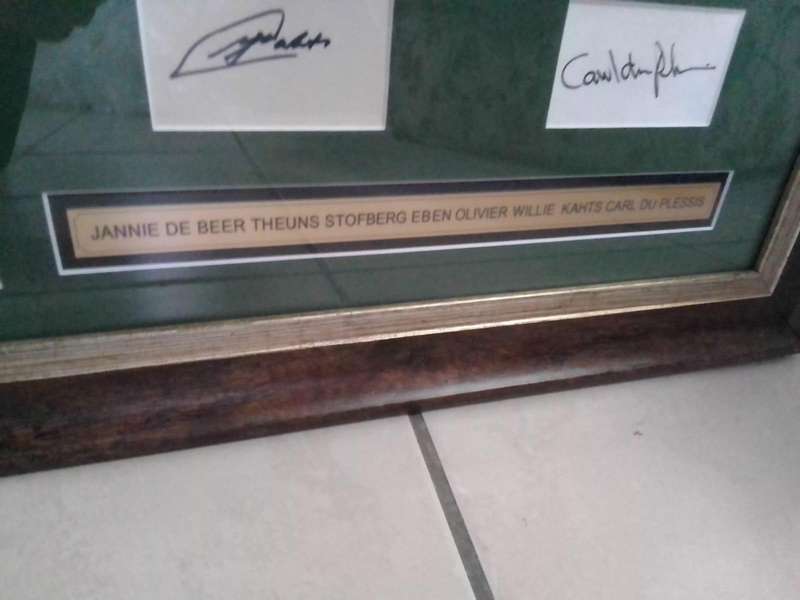  Springbok Rugby Legends Signed Memorabilia  Framed Collectors Piece (Original Signatures)