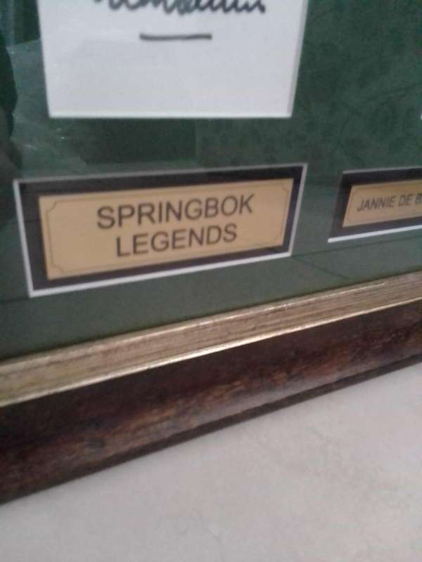 Springbok Rugby Legends Signed Memorabilia  Framed Collectors Piece (Original Signatures)