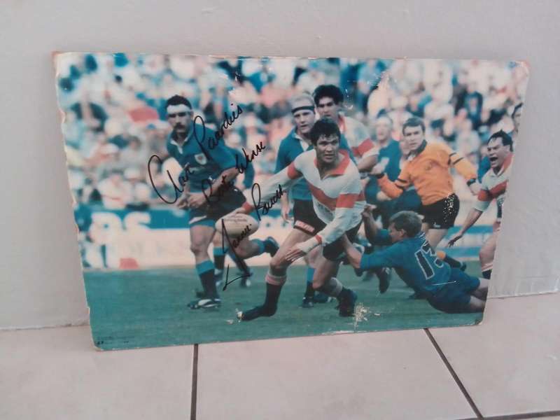 Vintage Signed Rugby Action Photo  Janne Rautenbach