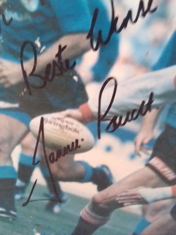 Vintage Signed Rugby Action Photo  Janne Rautenbach