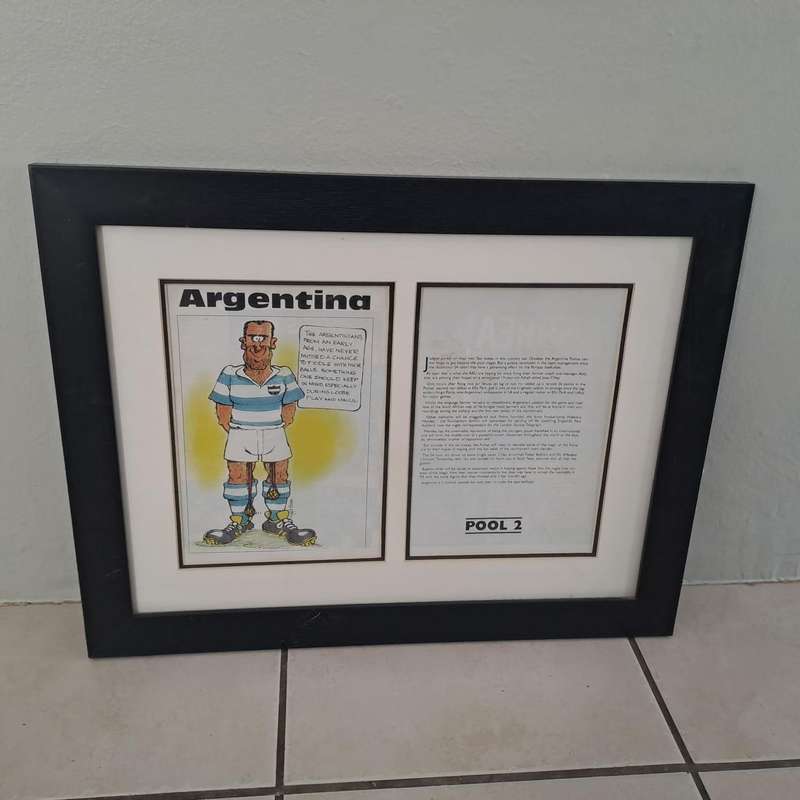 Framed Rugby World Cup Cartoon Collection  10 Nation Set