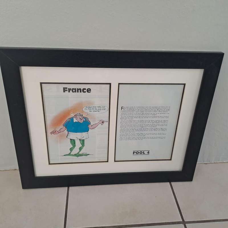 Framed Rugby World Cup Cartoon Collection  10 Nation Set